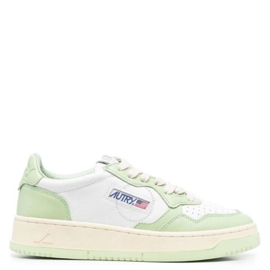 Autry Nile Green Medalist Low-Top Leather Sneakers