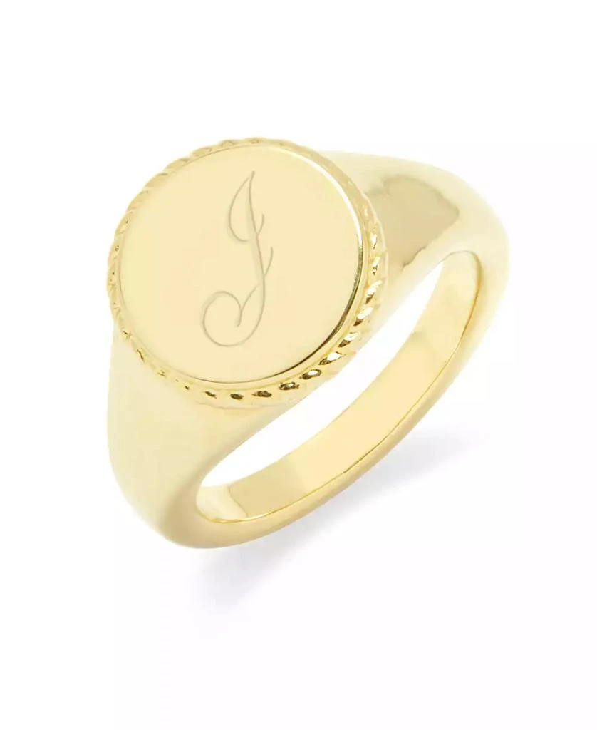 brook 
york Charlie Initial Signet Gold-Plated Ring 10