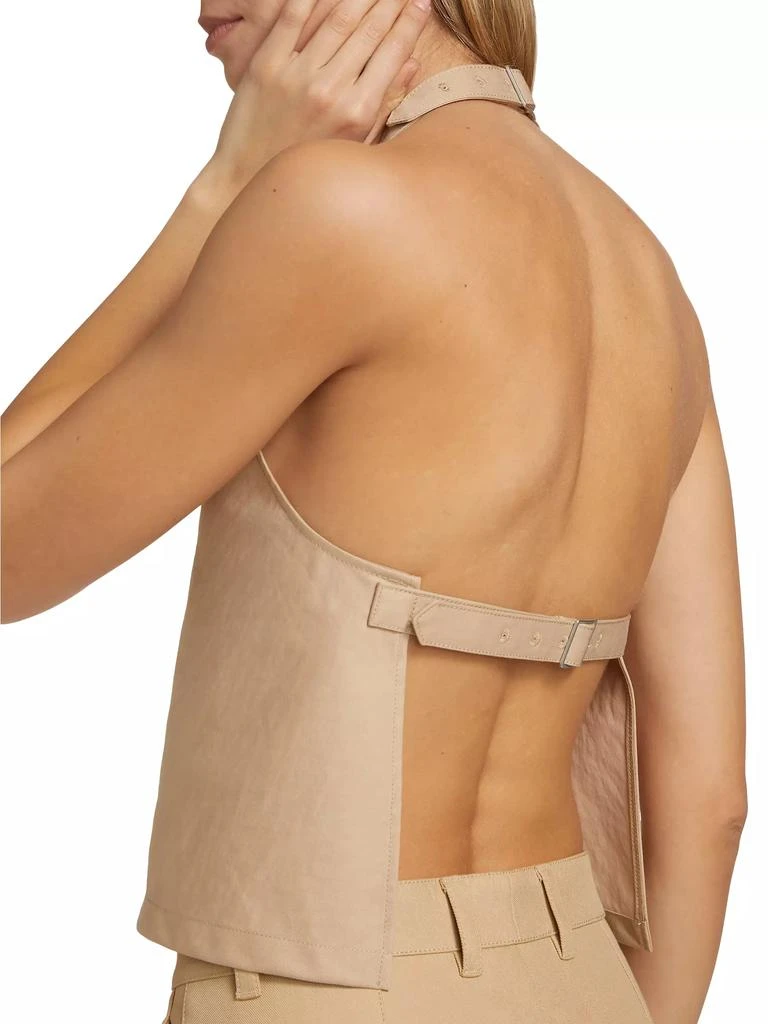 WARDROBE.NYC Drill Backless Halter Top 6