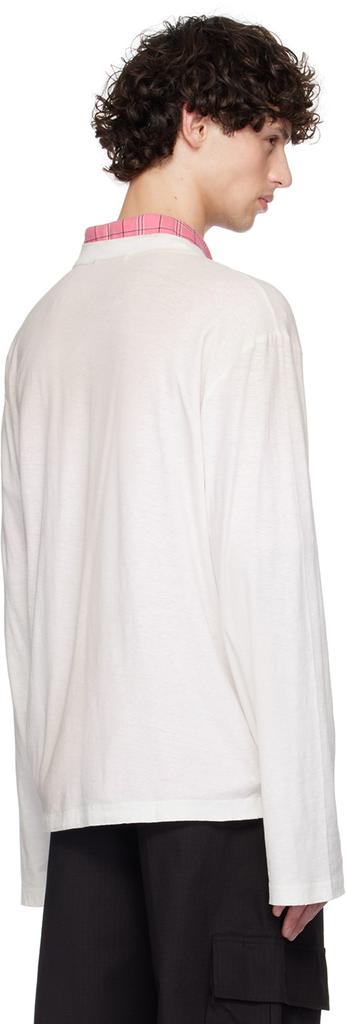 Shop White Printed Logo Long Sleeve T-Shirt on Sale at BeyondStyle