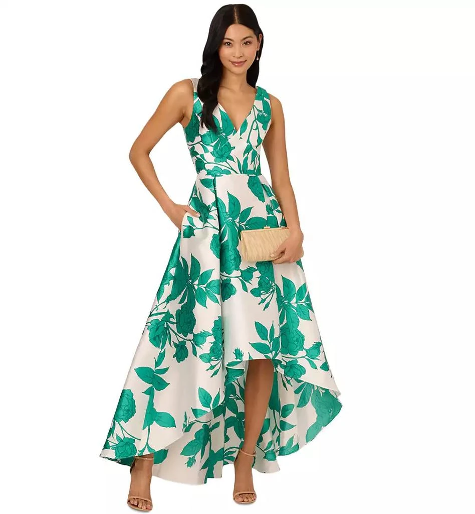 Adrianna Papell Women's High-Low Floral-Print Gown 1