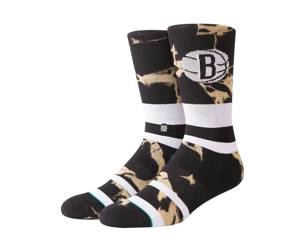 Stance Casual NBA Brooklyn Nets Acid Wash Black/White Crew Socks M558C18NET-BLK 1