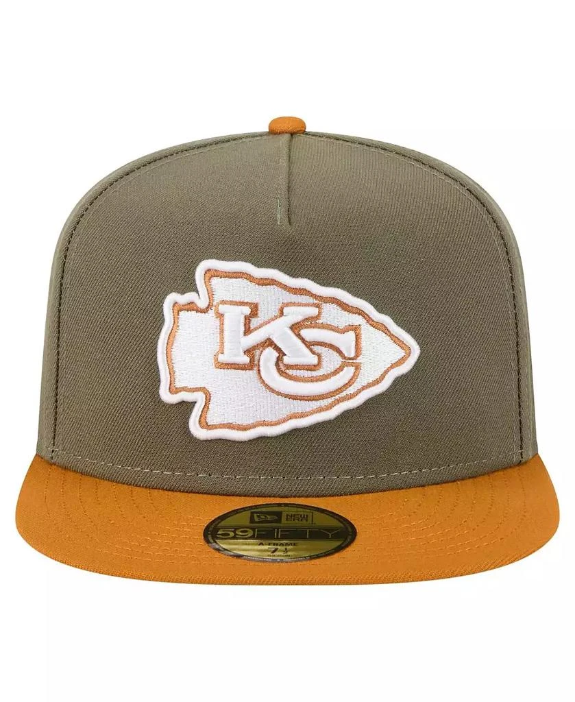 New Era Men's Olive/Brown Kansas City Chiefs Color Pack A-Frame 59FIFTY Fitted Hat 3