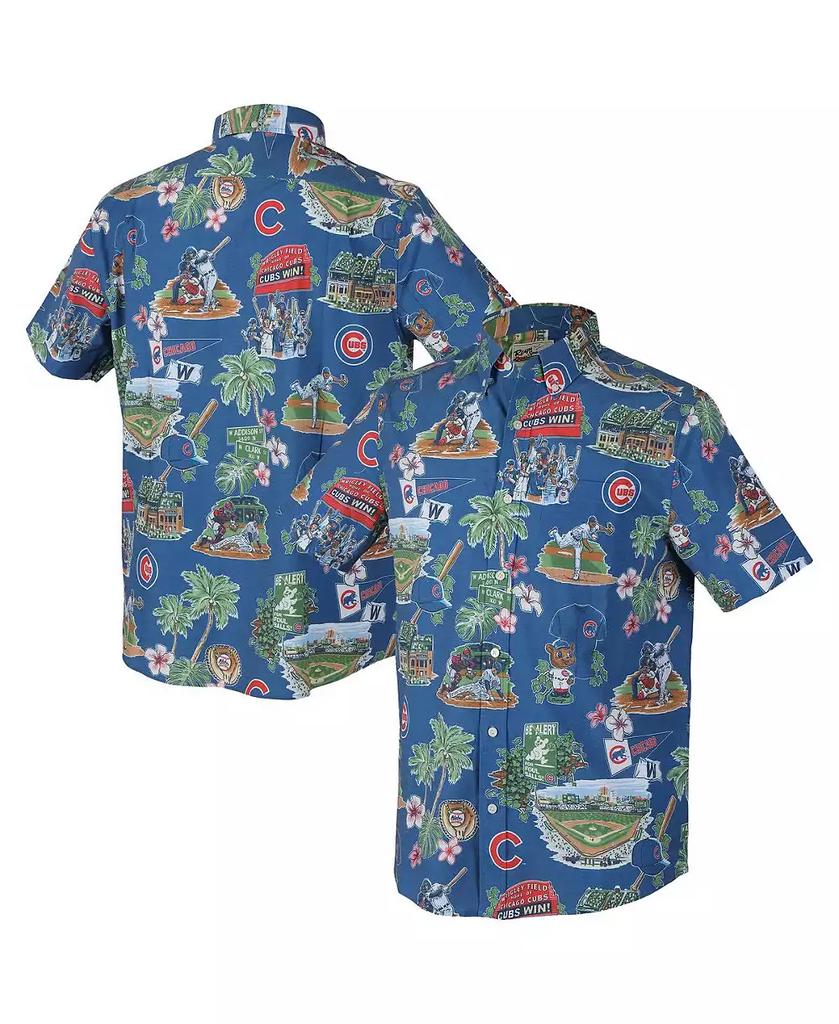 Reyn Spooner Men's Royal Chicago Cubs Scenic Tri-Blend Button-Down Shirt