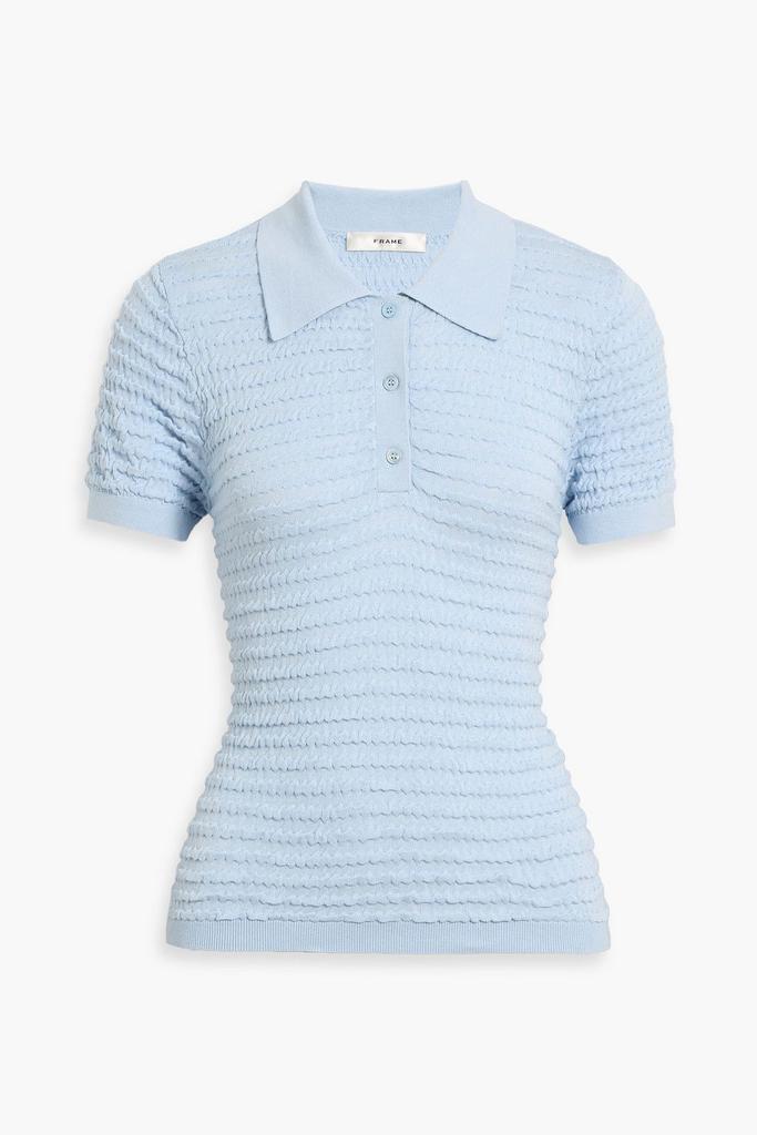 Alo Tennis Club Sweater Knit Cropped Polo - Oatmeal/White