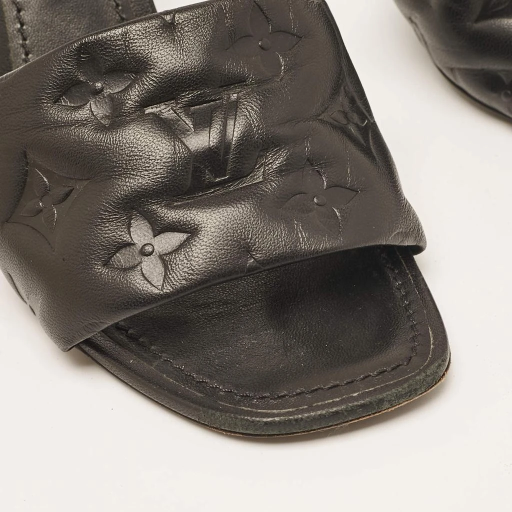 Louis Vuitton Louis Vuitton Black Leather Revival Slide Sandals Size 38 7