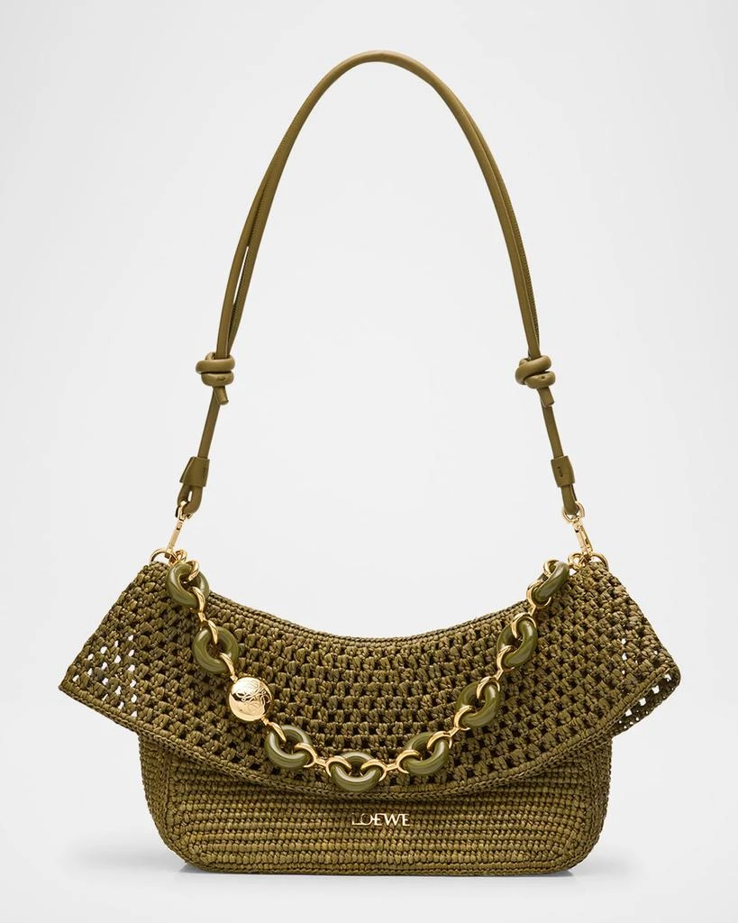 Loewe x Paula’s Ibiza  Ola Small Shoulder Bag in Raffia and Leather 1