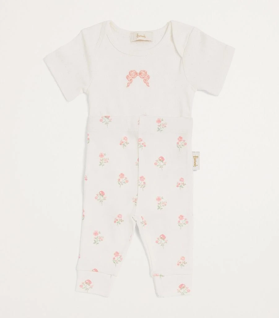Harrods Floral Bodysuit and Trousers Gift Set (0-18 Months) 3