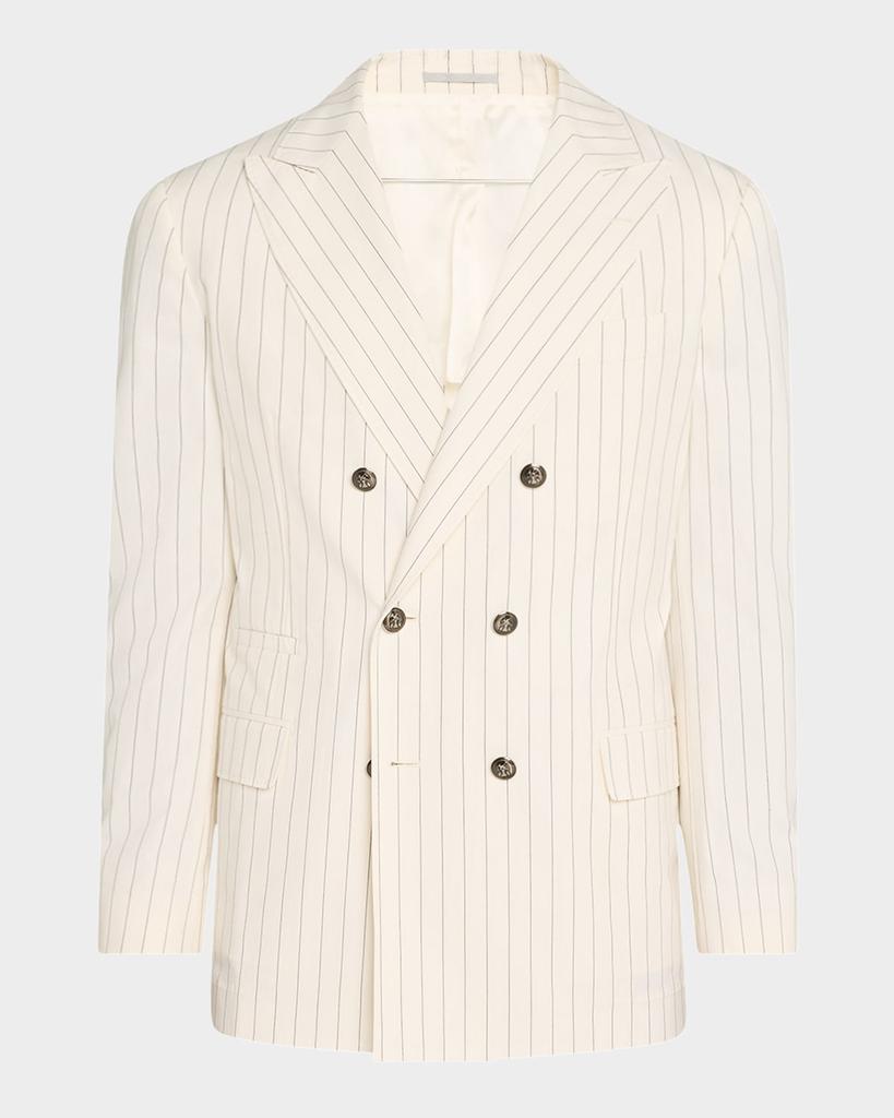 Brunello Cucinelli Men's Double-Breasted Pinstripe Sport Coat