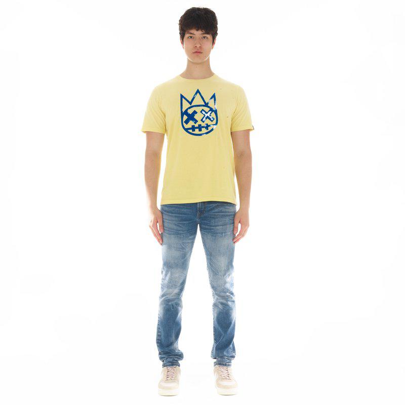 Cult of Individuality Shimuchan Logo Short Sleeve Crew Neck Tee In Vintage Yellow