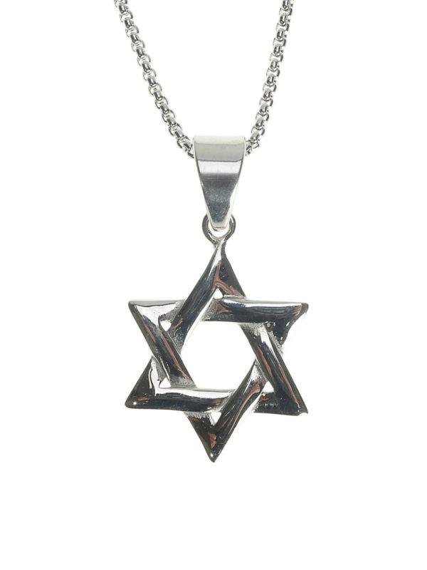Jean Claude Dell Arte Stainless Steel Star of David Pendant Necklace