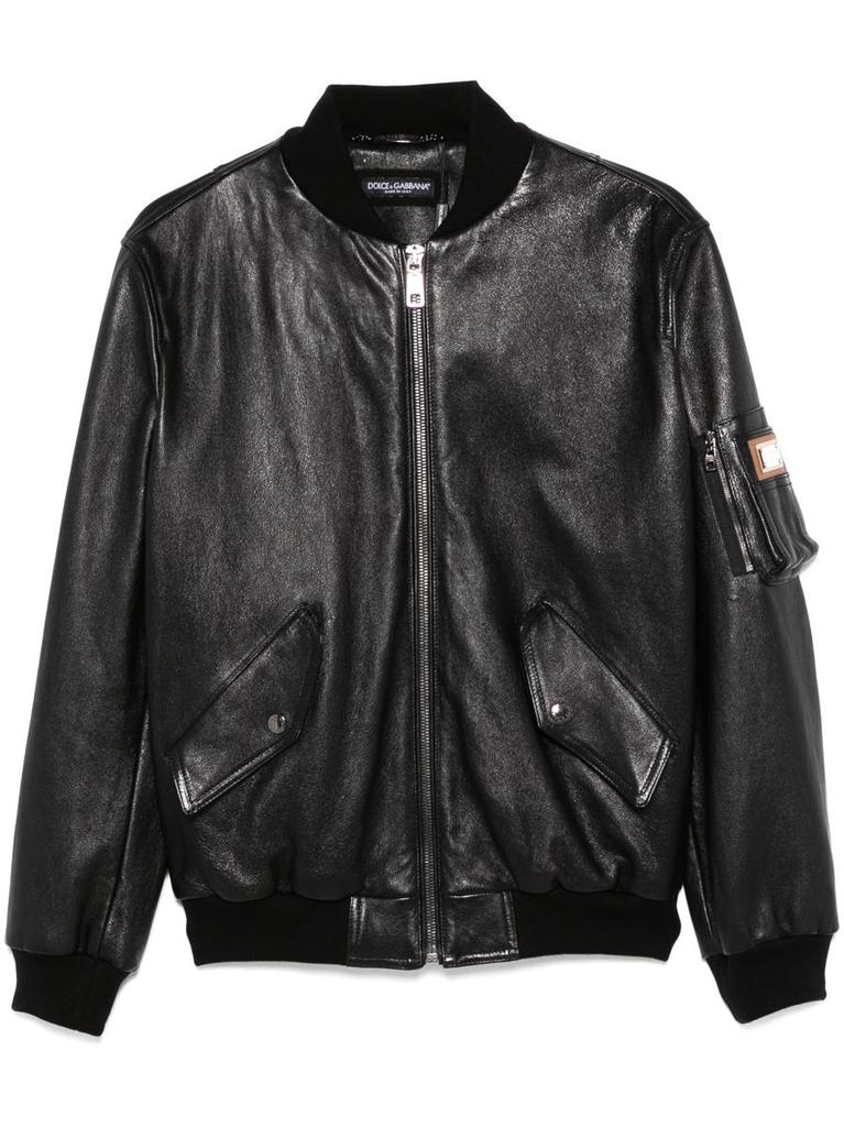 Shop Black MIL Flight Leather Jacket on Sale at BeyondStyle