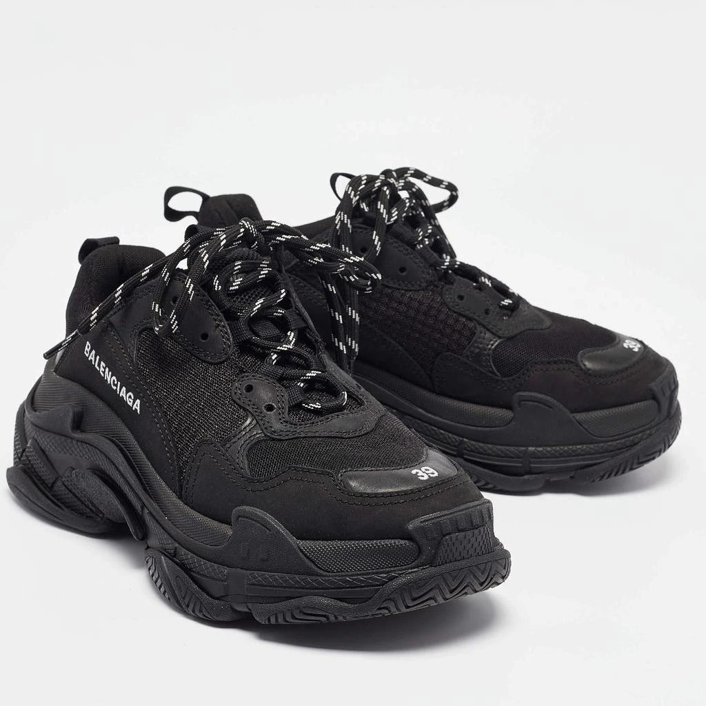 Balenciaga Balenciaga Black Nubuck Triple S Lace Up Sneakers Size 39 4