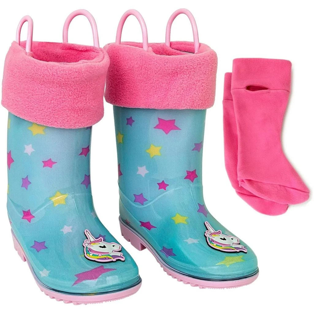Addie 
Tate Kids  Rain Boots Blue Stars Mid-Calf Waterproof Pull On RHS4664