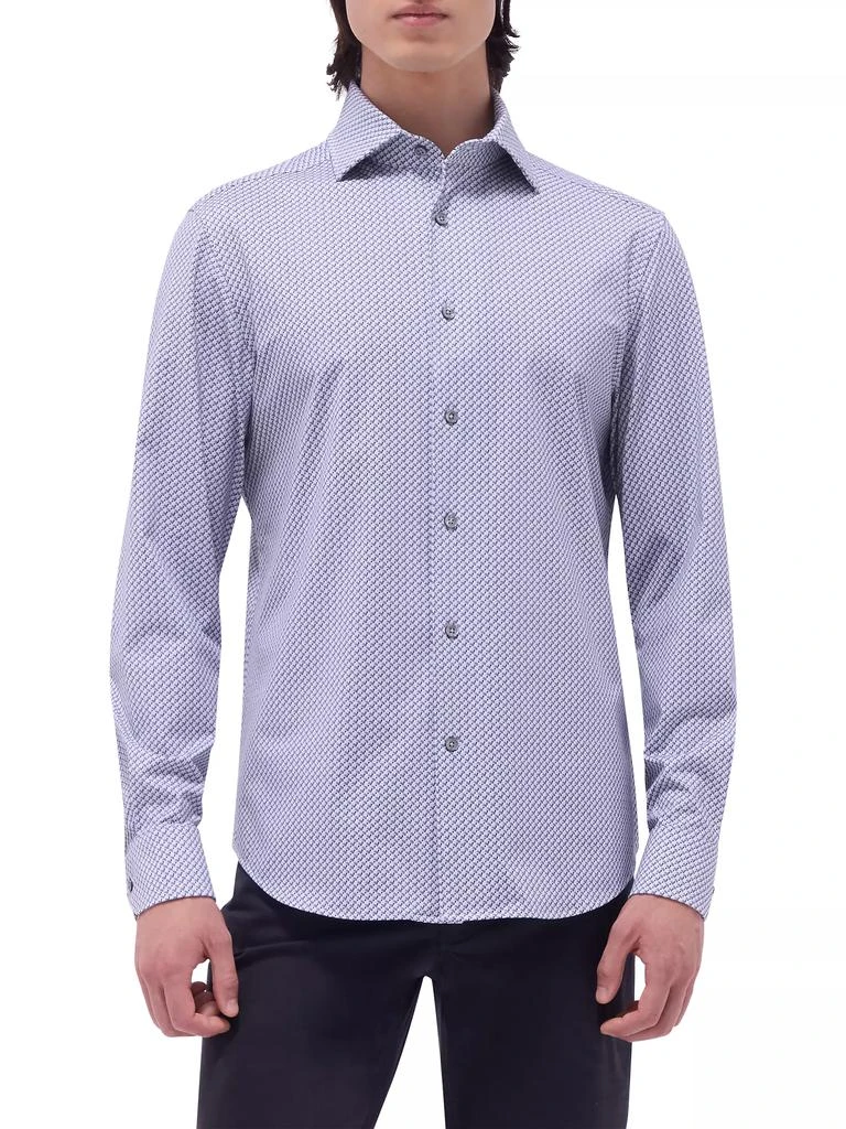 BUGATCHI Devon Printed Stretch Cotton Shirt 3