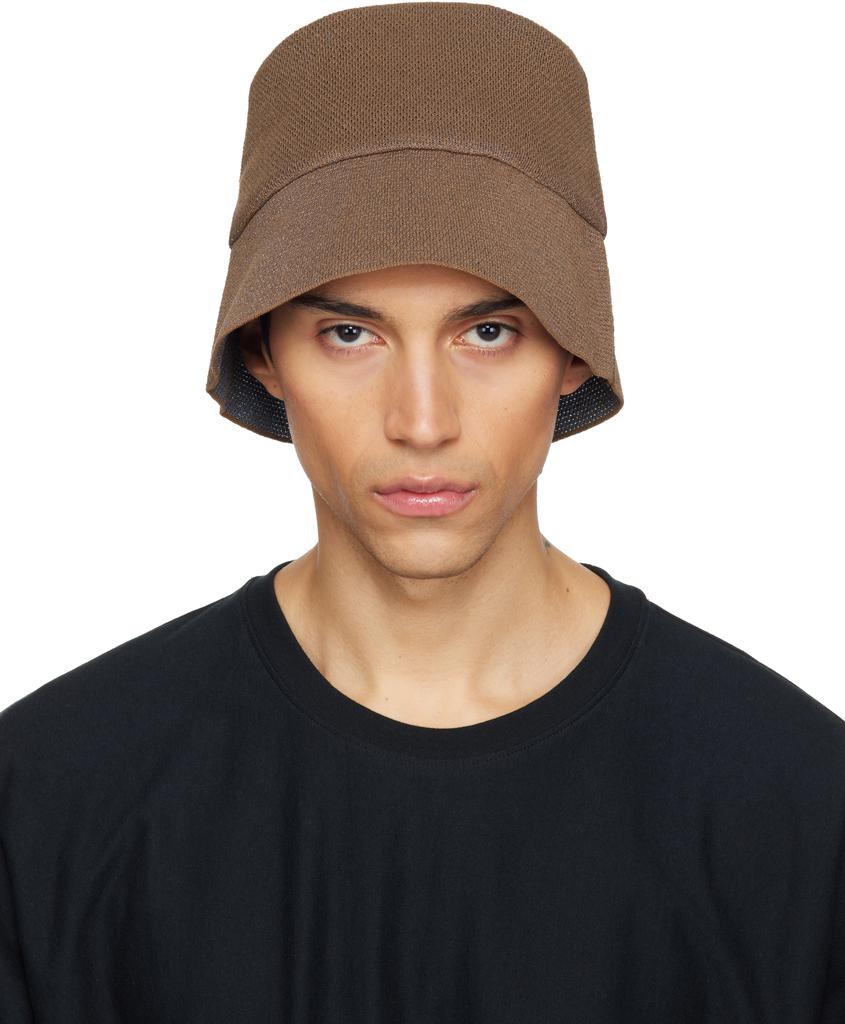 オムプリッセイッセイミヤケ　キャップ　ブラウン Homme Plissé Issey Miyake Brown Pleats Cap - Hats - BeyondStyle