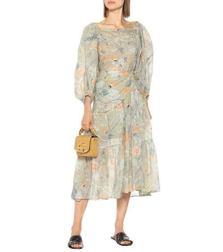 Chloé Floral ramie midi skirt 2