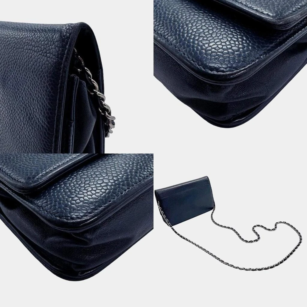 Chanel Chanel Navy Blue Leather  CC Wallet On Chain 3