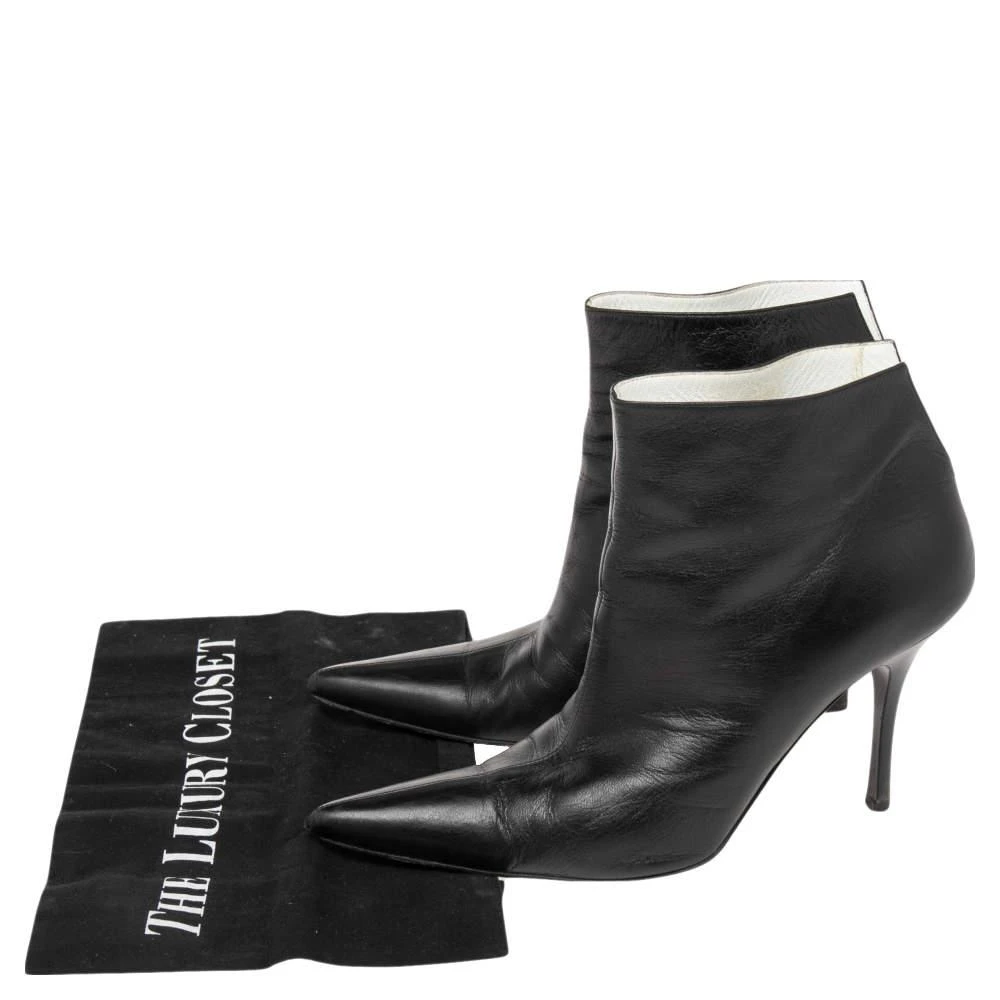 Celine Celine Black Leather Pointed Toe Ankle Boots Size 37.5 8