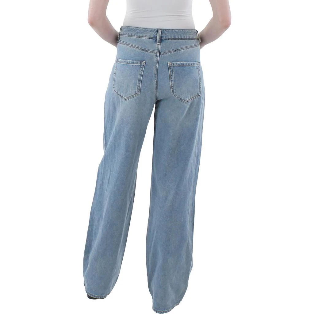 Jessica Simpson Womens High Rise Distressed Wide Leg Jeans 2