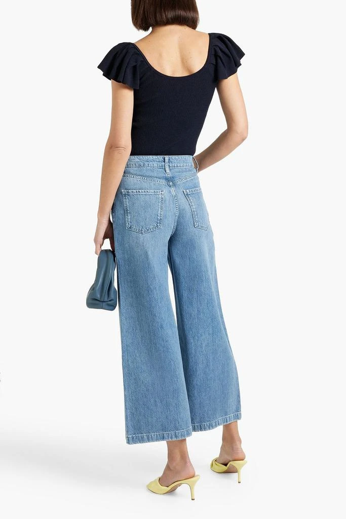 Autumn Cashmere Ruffled ribbed-knit top 3
