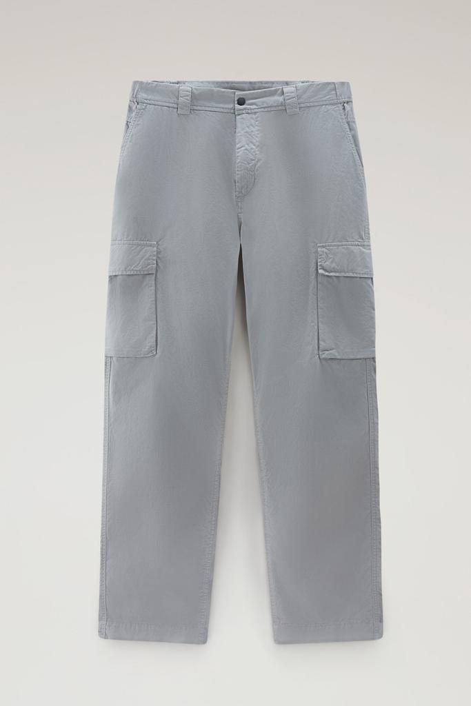 Woolrich Garment-Dyed Cargo Pants in Pure Cotton Gabardine - Men - Gray