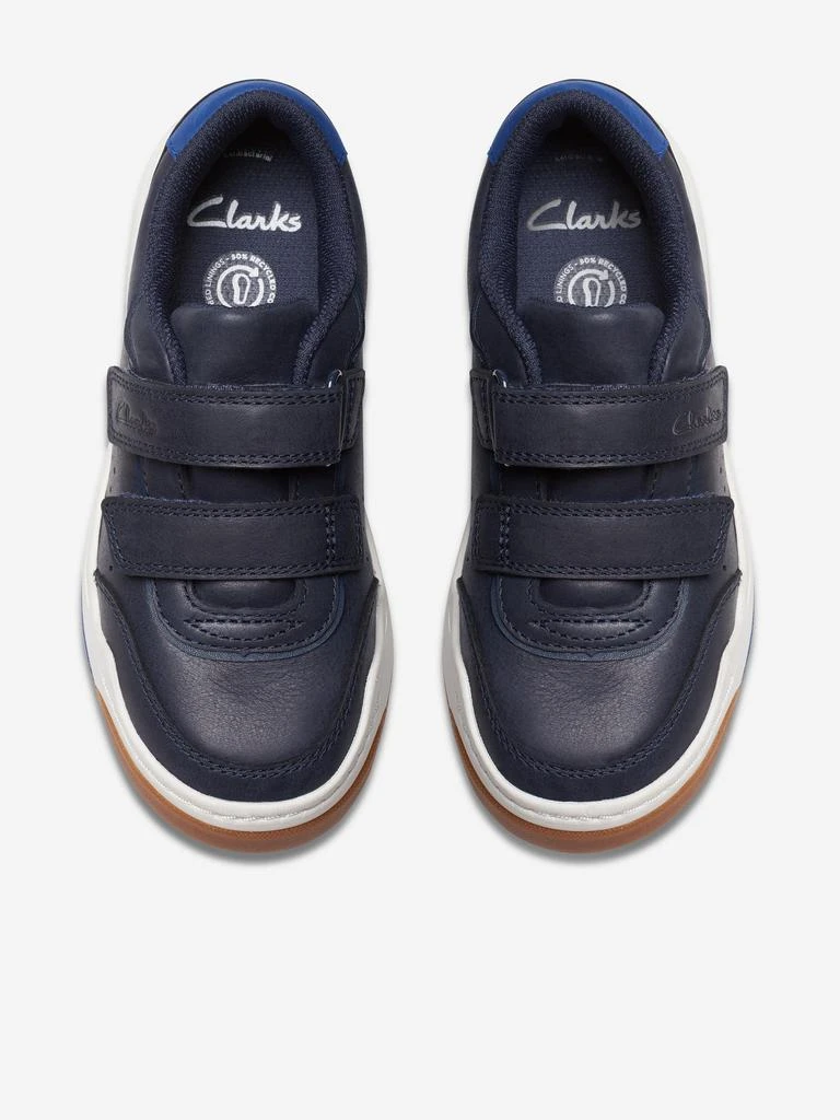 Clarks Kids Leather Urban Solo Trainers in Navy – On Sale Now with