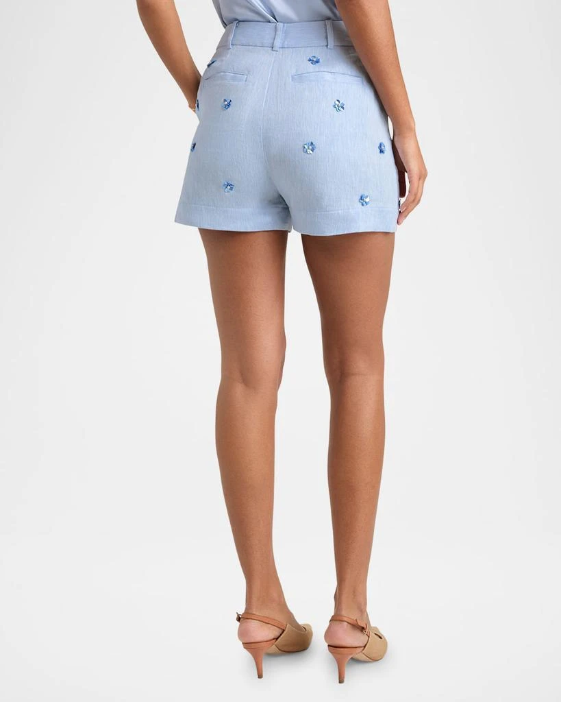 Cinq a Sept Tora Embellished Linen Suiting Shorts 3