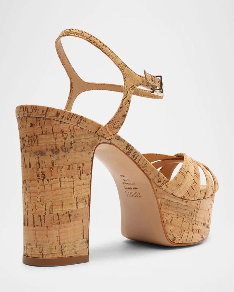 Schutz Keefa Cork Ankle-Strap Platform Sandals 3