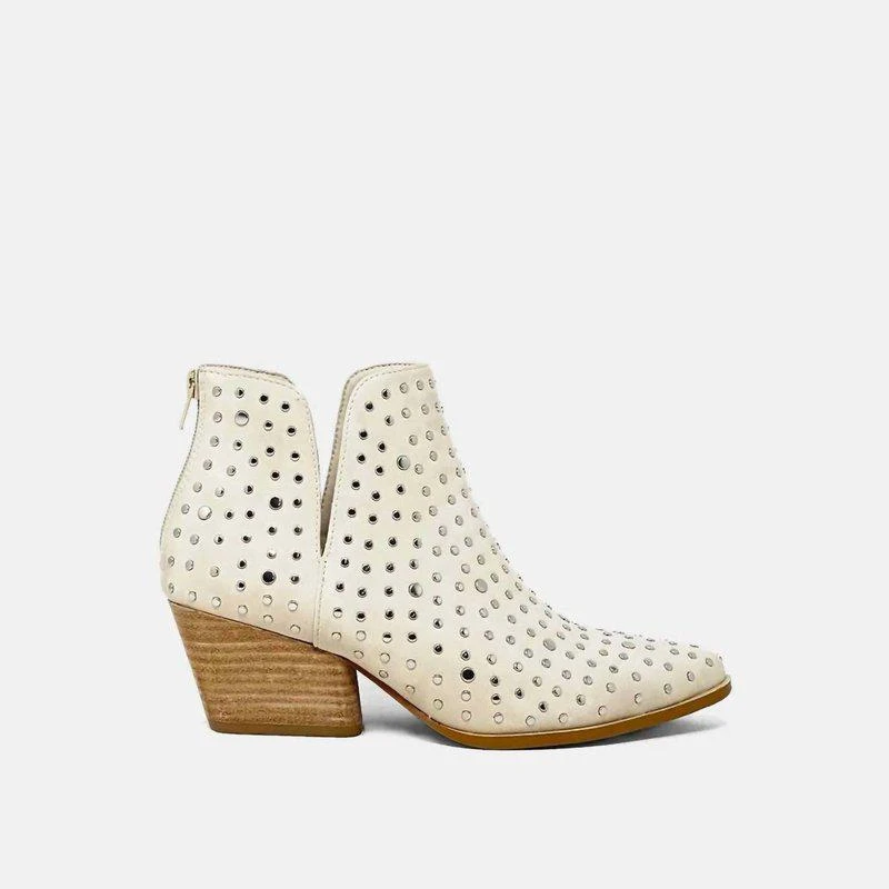 ShuShop Women's What's Up Stud Booties In Taupe 1