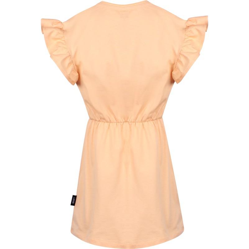 Loud Apparel Cotton jersey dress with eyes print in peach