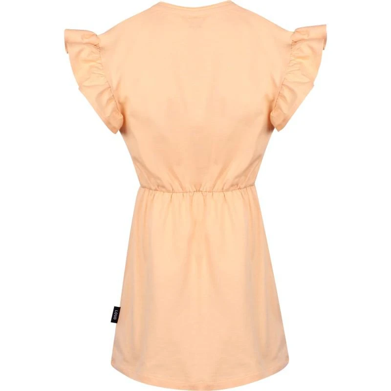 Loud Apparel Cotton jersey dress with eyes print in peach 2