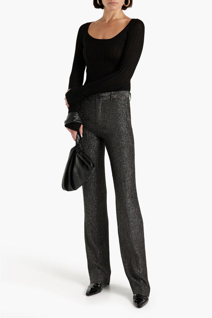 PETAR PETROV Gila silk-blend lamé straight-leg pants