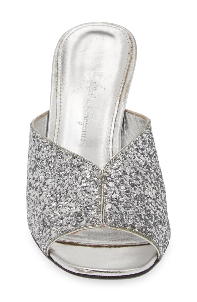 Salvatore Ferragamo Sansu Glitter F-Heel Sandal 4
