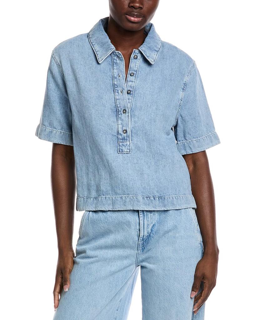 7 For All Mankind Linen-Blend Polo Shirt