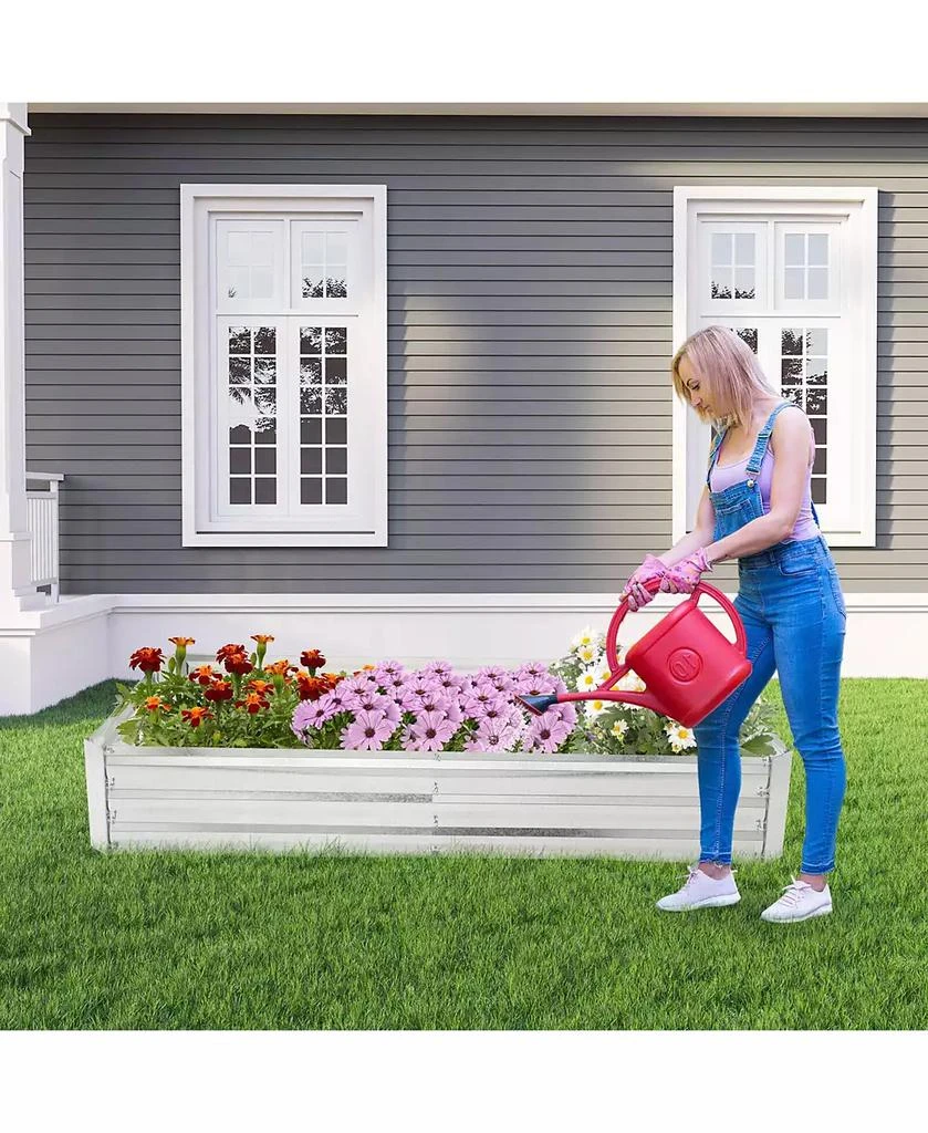 Gymax 6 x 3 x 1FT Galvanized Raised Garden Bed Heavy-Duty Elevated Rectangle Plant Box 2