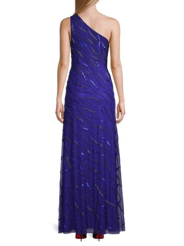 Aidan Mattox Beaded One-Shoulder Gown 2