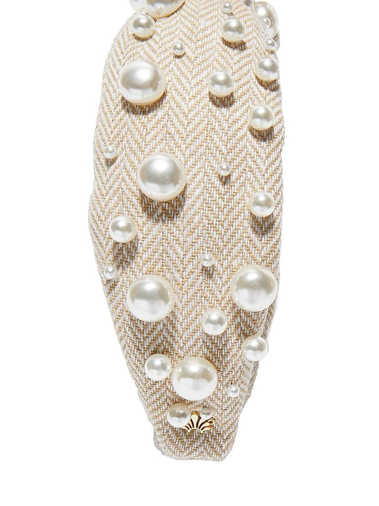 Lele Sadoughi Imitation Pearl Knotted Headband 4