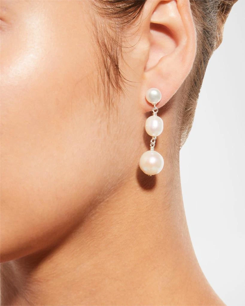 Margo Morrison Triple Pearl Post Earrings 2