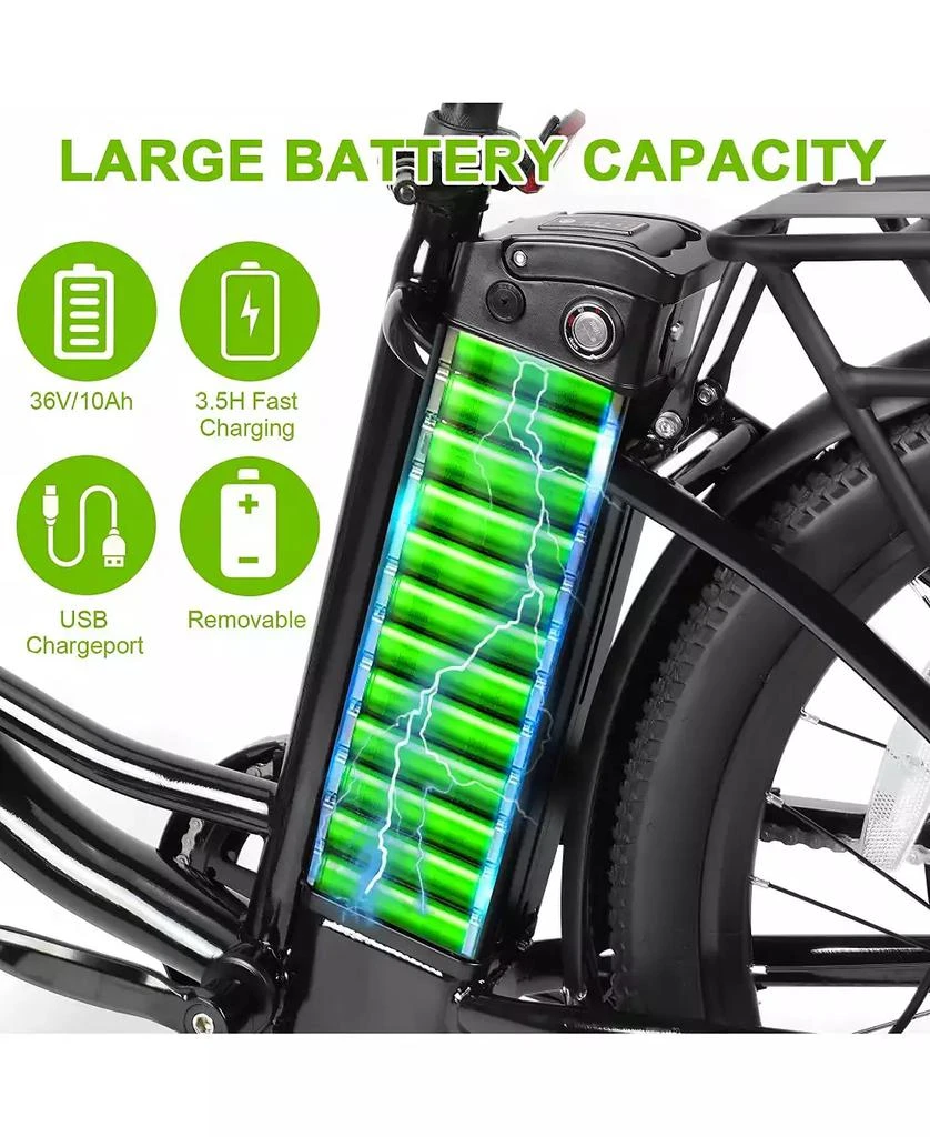 Evercross 350W Adult Electric Bike with Removable Battery, 26" Wheels, Carbon Steel Frame, 3 Ride Modes 
LED Headlights 3