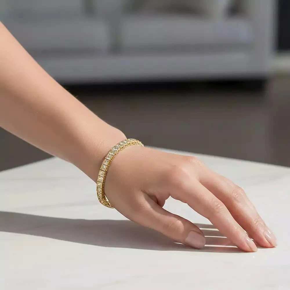 Genevive Genvive Classic Sterling Silver Square Cubic Zirconia Tennis Bracelet 2