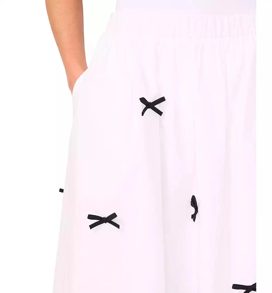 CeCe Women's Cotton Bow-Trim Pull-On Midi Skirt 3