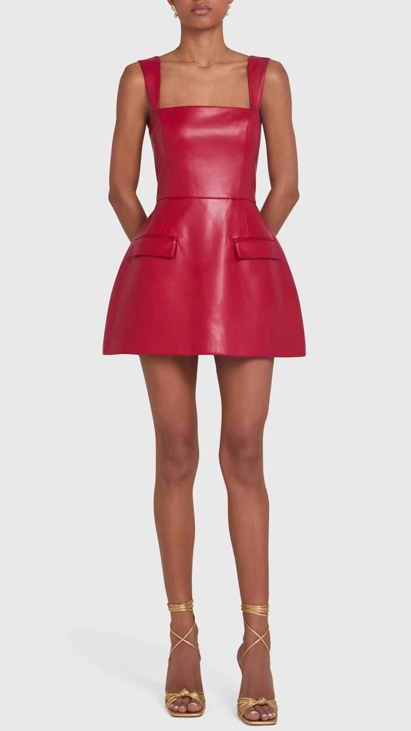 Amanda Uprichard Amanda Uprichard - Bethany Faux Leather Skort Romper