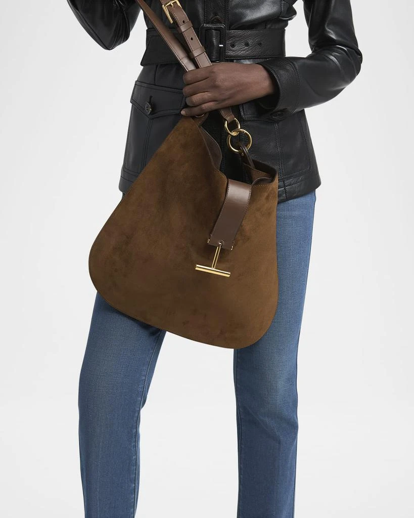 Tom Ford Tara Large Crossbody Bag in Suede and Leather 3