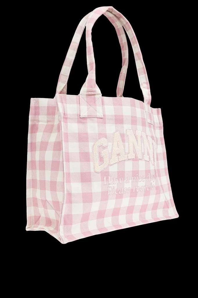 Ganni Ganni Checked Top Handle Tote Bag 3
