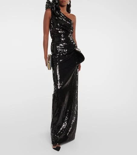 Nina Ricci Sequined one-shoulder gown 2