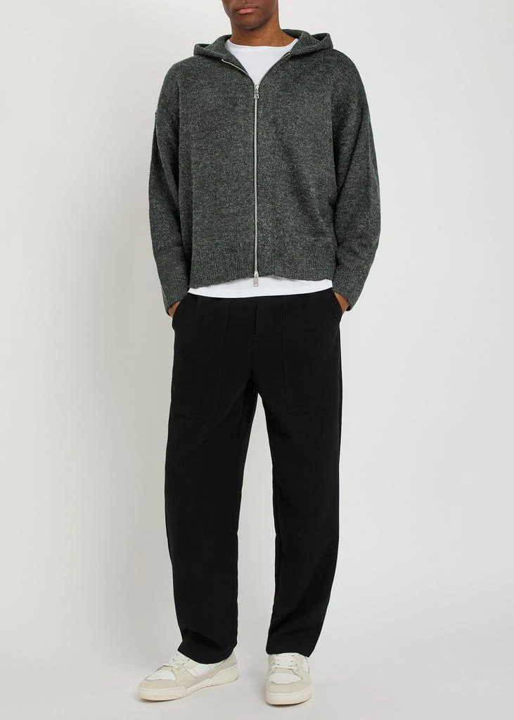 MKI Miyuki Zoku Logo-embroidered hooded brushed knit jumper 4