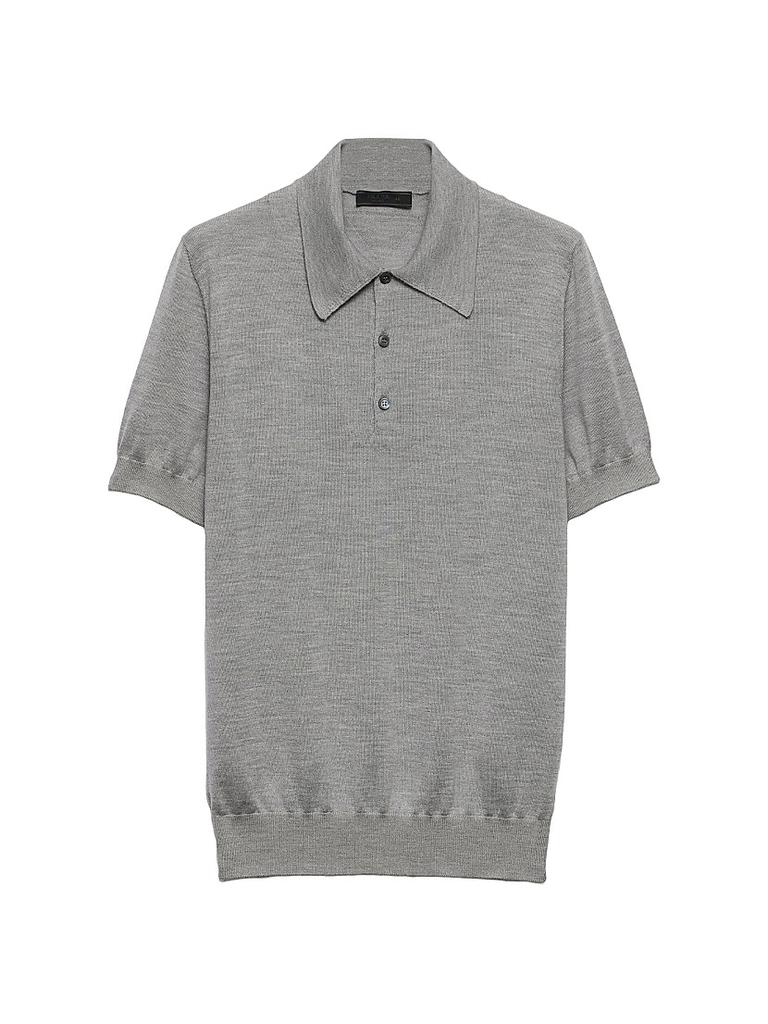 PRADA Cotton Polo Shirt 三角ロゴ 半袖ポロシャツ グレー Prada Prada Triangle Logo Short-Sleeved Polo Shirt - Polo