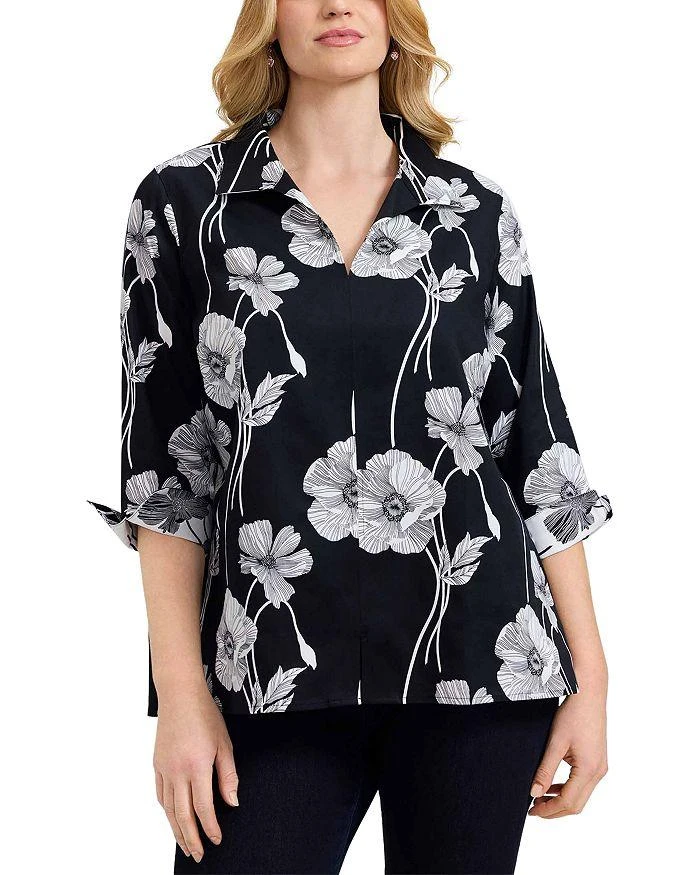 Foxcroft Plus Agnes Popover Top 1