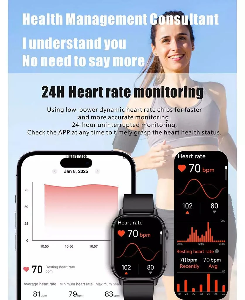 RUXING Smart Smart Watch Bluetooth Call GPS Multi System Positioning Sports Waterproof Health Monitor 8